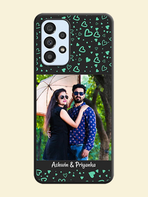 Sea Green Indefinite Love Pattern on Photo on Space Black Soft Matte Mobile Cover - Galaxy A33 5G