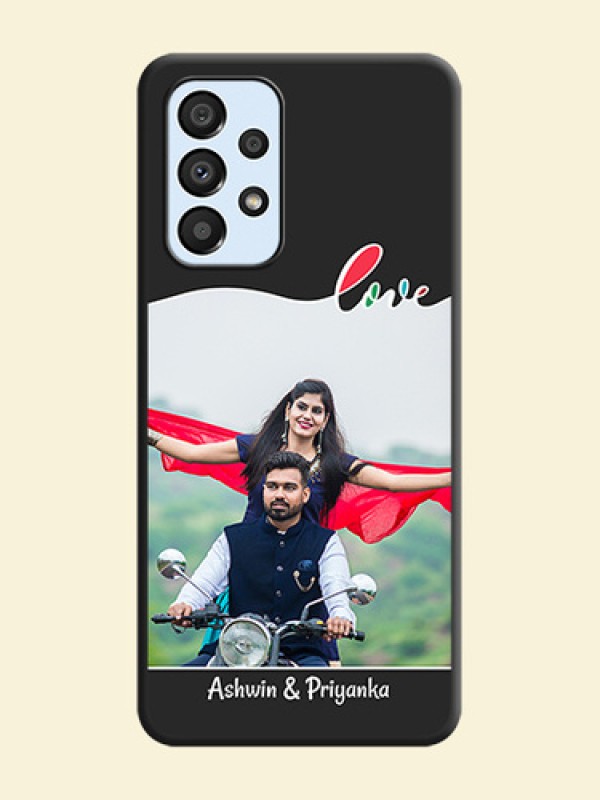 Fall in Love Pattern with Picture on Photo on Space Black Soft Matte Mobile Case - Galaxy A33 5G