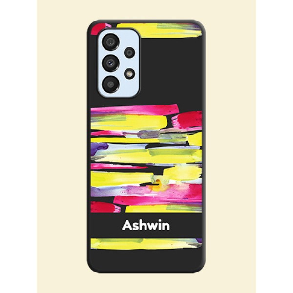 Brush Coloured on Space Black Personalized Soft Matte Phone Covers - Galaxy A33 5G Brush Coloured on Space Black Personalized Soft Matte Phone Covers - Galaxy A33 5G