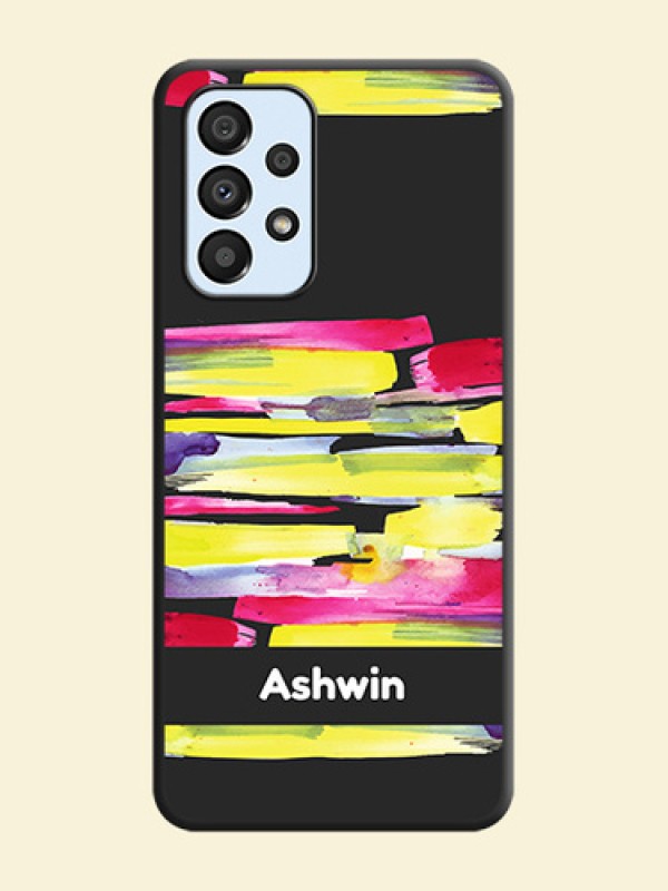 Brush Coloured on Space Black Personalized Soft Matte Phone Covers - Galaxy A33 5G