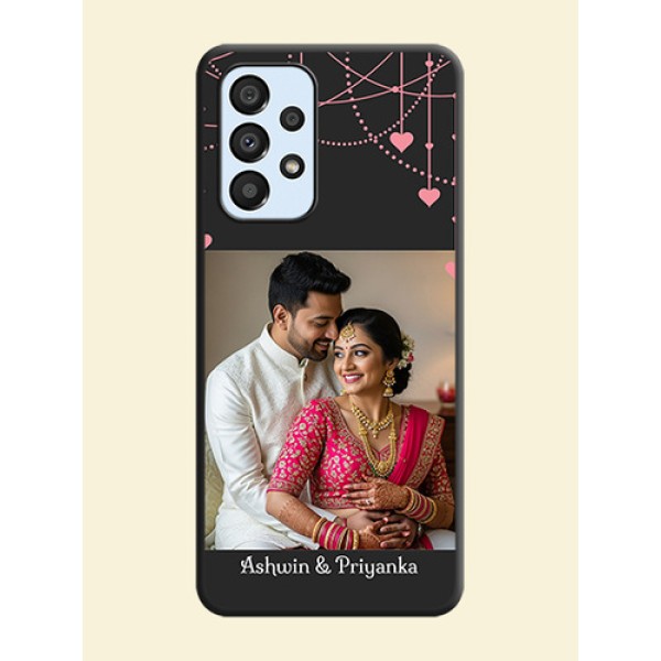 Pink Love Hangings with Text on Space Black Custom Soft Matte Back Cover - Galaxy A33 5G Pink Love Hangings with Text on Space Black Custom Soft Matte Back Cover - Galaxy A33 5G