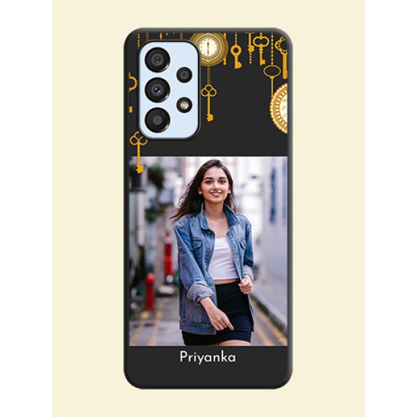Decorative Design with Text on Space Black Custom Soft Matte Back Cover - Galaxy A33 5G Decorative Design with Text on Space Black Custom Soft Matte Back Cover - Galaxy A33 5G