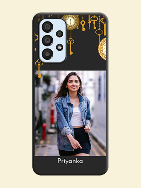 Decorative Design with Text on Space Black Custom Soft Matte Back Cover - Galaxy A33 5G