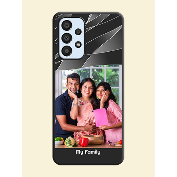 Mixed Wave Lines on Photo on Space Black Soft Matte Mobile Cover - Galaxy A33 5G Mixed Wave Lines on Photo on Space Black Soft Matte Mobile Cover - Galaxy A33 5G