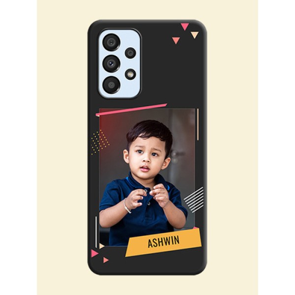 Photo Frame with Triangle Small Dots on Photo on Space Black Soft Matte Back Cover - Galaxy A33 5G Photo Frame with Triangle Small Dots on Photo on Space Black Soft Matte Back Cover - Galaxy A33 5G
