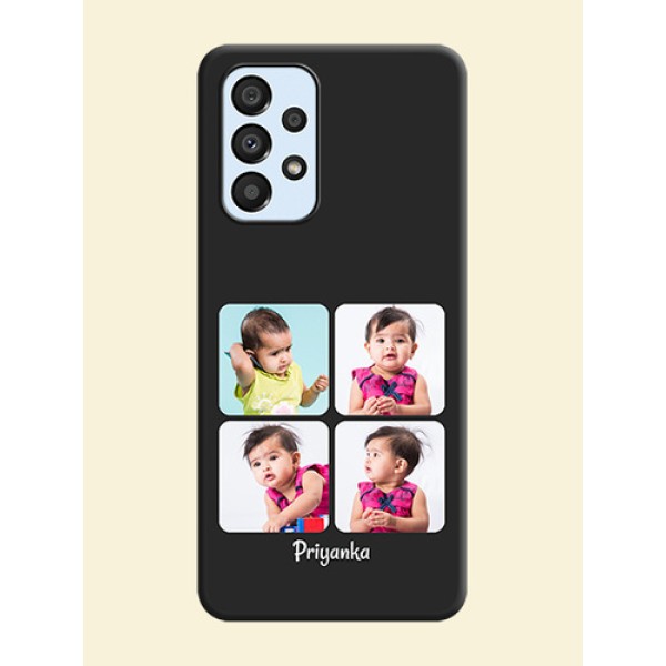 Floral Art with 6 Image Holder on Photo on Space Black Soft Matte Mobile Case - Galaxy A33 5G Floral Art with 6 Image Holder on Photo on Space Black Soft Matte Mobile Case - Galaxy A33 5G