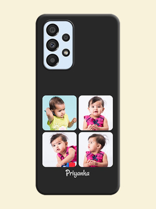 Floral Art with 6 Image Holder on Photo on Space Black Soft Matte Mobile Case - Galaxy A33 5G