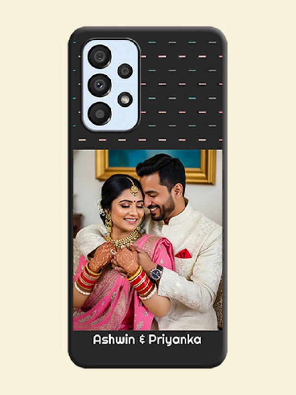 Line Pattern Design with Text on Space Black Custom Soft Matte Phone Back Cover - Galaxy A33 5G