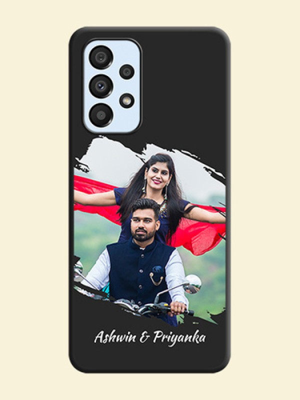 Grunge Brush Strokes on Photo on Space Black Soft Matte Back Cover - Galaxy A33 5G