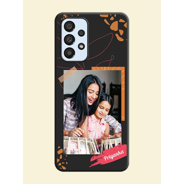 Orange Photo Frame on Space Black Custom Soft Matte Phone Back Cover - Galaxy A33 5G Orange Photo Frame on Space Black Custom Soft Matte Phone Back Cover - Galaxy A33 5G