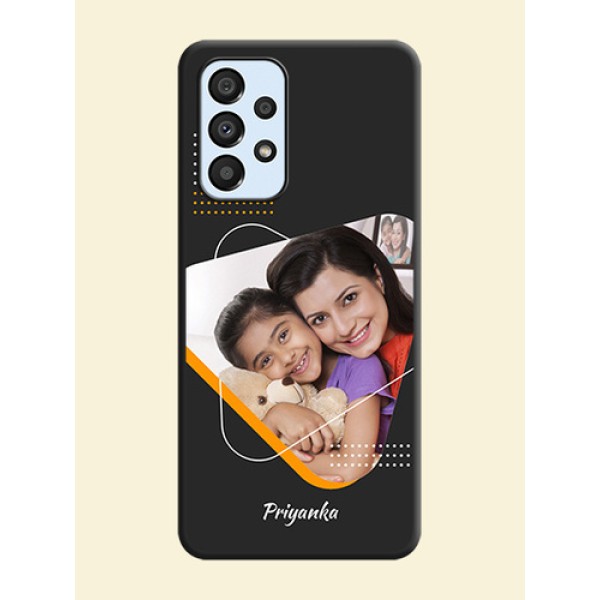 Yellow Triangle on Photo on Space Black Soft Matte Phone Cover - Galaxy A33 5G Yellow Triangle on Photo on Space Black Soft Matte Phone Cover - Galaxy A33 5G
