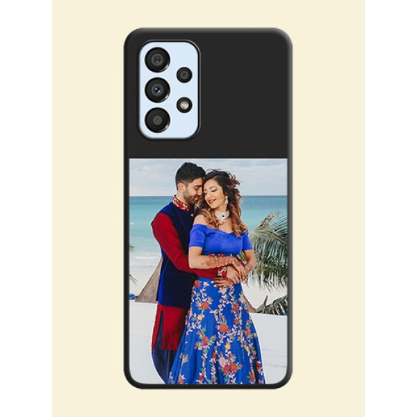 Image Upload With Space Black Color On Custom Soft Matte Mobile Back Cover - Samsung Galaxy A33 5G Image Upload With Space Black Color On Custom Soft Matte Mobile Back Cover - Samsung Galaxy A33 5G
