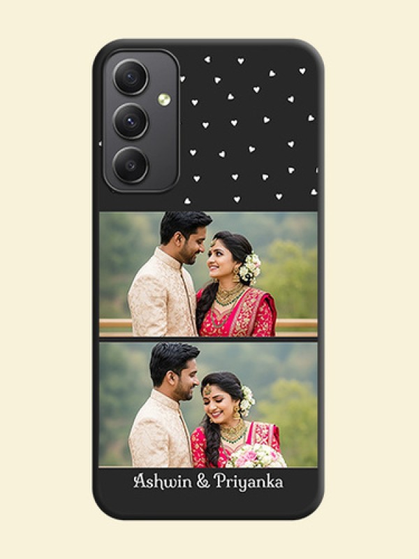 Miniature Love Symbols with Name on Space Black Custom Soft Matte Back Cover - Galaxy A34 5G