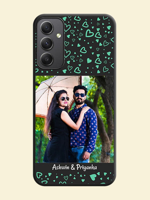 Sea Green Indefinite Love Pattern on Photo on Space Black Soft Matte Mobile Cover - Galaxy A34 5G