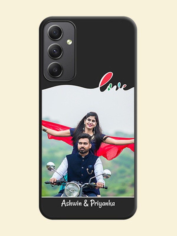 Fall in Love Pattern with Picture on Photo on Space Black Soft Matte Mobile Case - Galaxy A34 5G