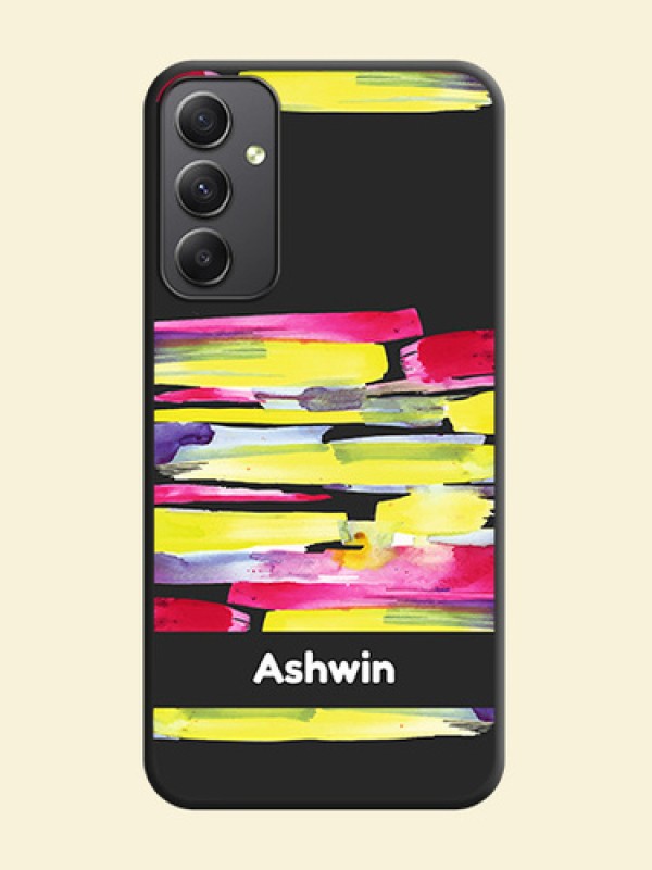 Brush Coloured on Space Black Personalized Soft Matte Phone Covers - Galaxy A34 5G