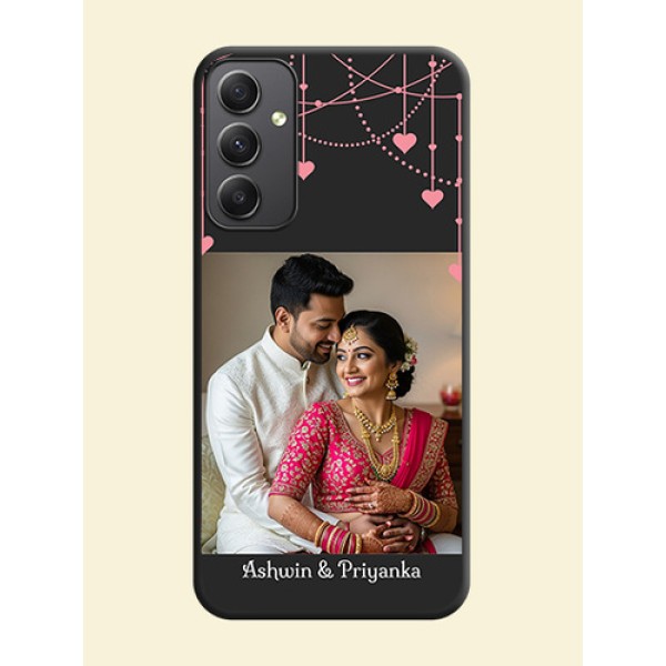 Pink Love Hangings with Text on Space Black Custom Soft Matte Back Cover - Galaxy A34 5G Pink Love Hangings with Text on Space Black Custom Soft Matte Back Cover - Galaxy A34 5G