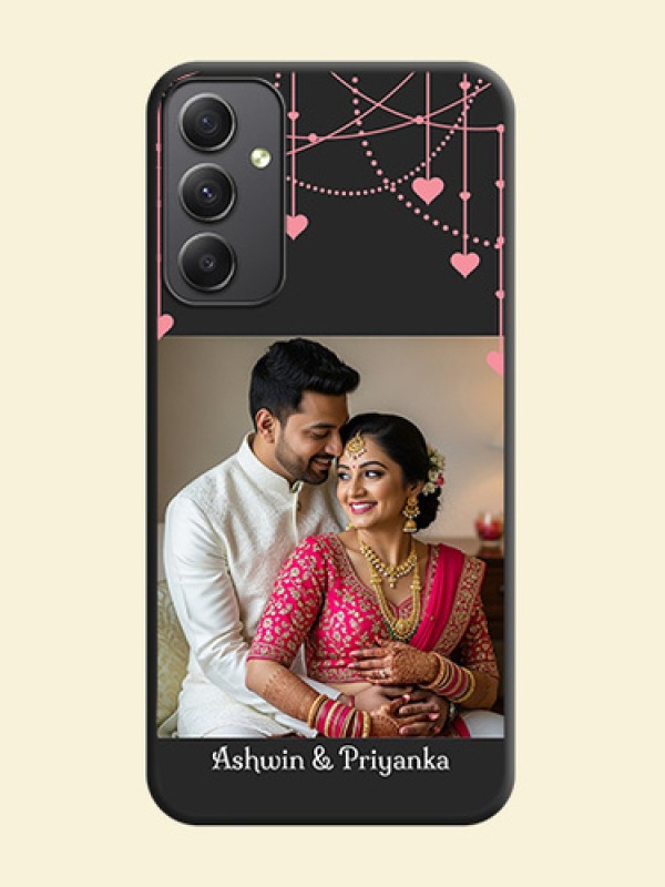 Pink Love Hangings with Text on Space Black Custom Soft Matte Back Cover - Galaxy A34 5G