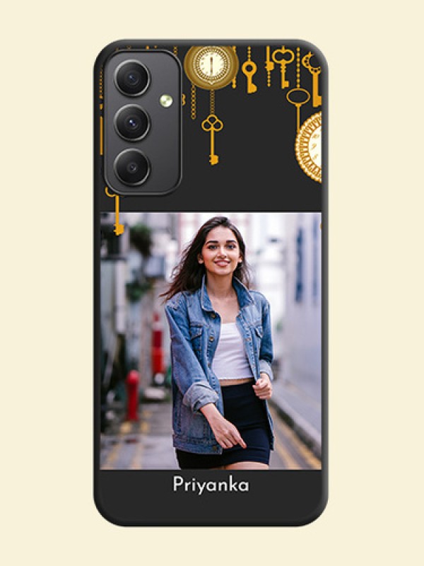Decorative Design with Text on Space Black Custom Soft Matte Back Cover - Galaxy A34 5G