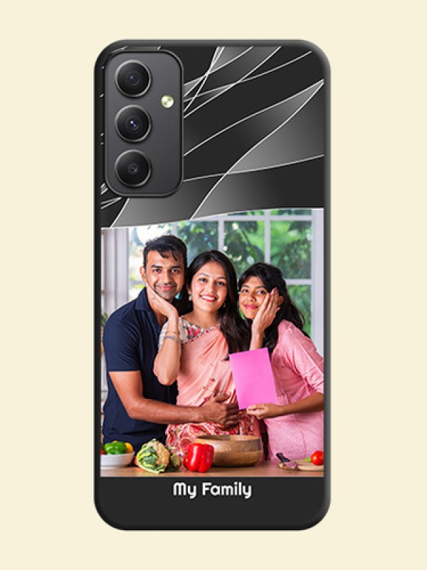 Mixed Wave Lines on Photo on Space Black Soft Matte Mobile Cover - Galaxy A34 5G