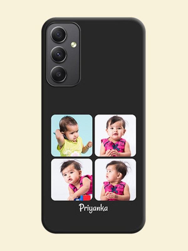 Floral Art with 6 Image Holder on Photo on Space Black Soft Matte Mobile Case - Galaxy A34 5G