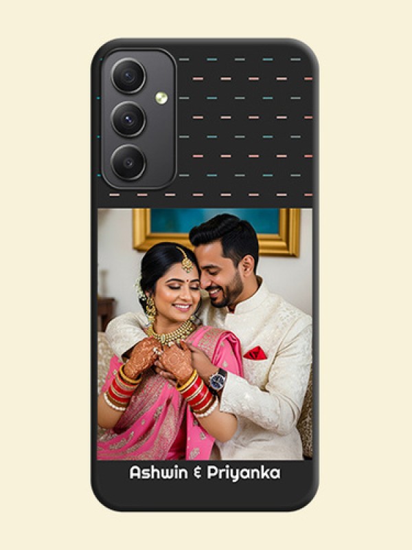 Line Pattern Design with Text on Space Black Custom Soft Matte Phone Back Cover - Galaxy A34 5G