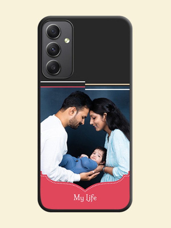 Classic Plain Design with Name on Photo on Space Black Soft Matte Phone Cover - Galaxy A34 5G