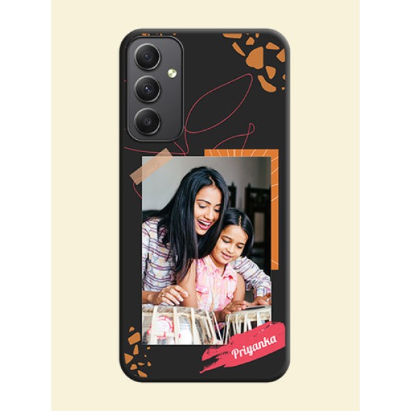 Orange Photo Frame on Space Black Custom Soft Matte Phone Back Cover - Galaxy A34 5G Orange Photo Frame on Space Black Custom Soft Matte Phone Back Cover - Galaxy A34 5G