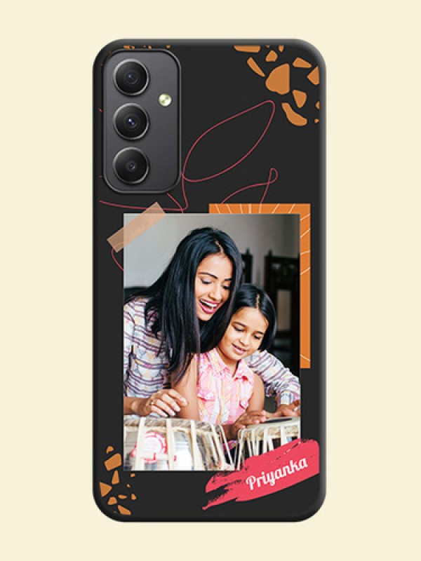 Orange Photo Frame on Space Black Custom Soft Matte Phone Back Cover - Galaxy A34 5G
