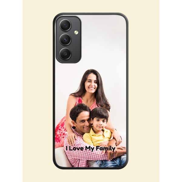 Full Single Pic Upload With Text On Space Black Personalized Soft Matte Phone Covers -Samsung Galaxy A34 5G Full Single Pic Upload With Text On Space Black Personalized Soft Matte Phone Covers -Samsung Galaxy A34 5G