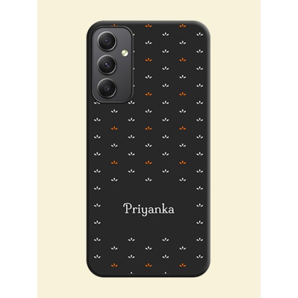 Simple Pattern With Custom Text On Space Black Personalized Soft Matte Phone Covers -Samsung Galaxy A34 5G Simple Pattern With Custom Text On Space Black Personalized Soft Matte Phone Covers -Samsung Galaxy A34 5G