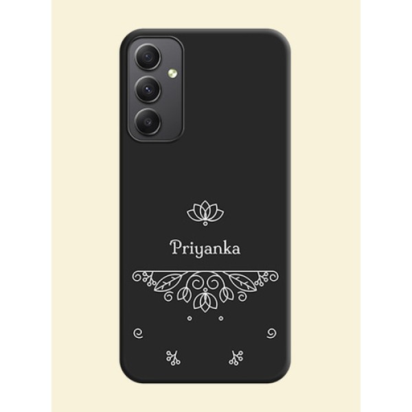 Lotus Garden Custom Text On Space Black Personalized Soft Matte Phone Covers -Samsung Galaxy A34 5G Lotus Garden Custom Text On Space Black Personalized Soft Matte Phone Covers -Samsung Galaxy A34 5G