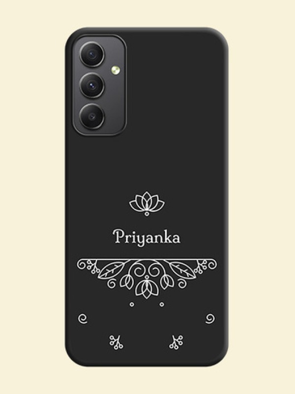 Lotus Garden Custom Text On Space Black Personalized Soft Matte Phone Covers -Samsung Galaxy A34 5G