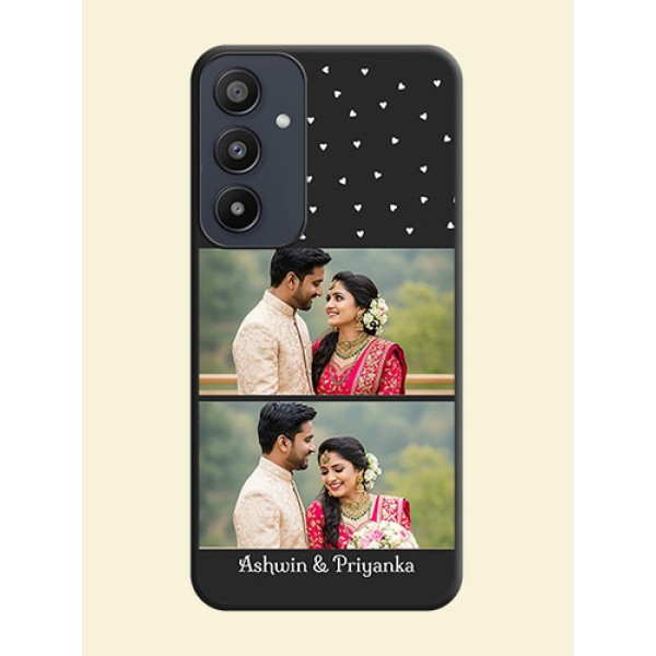 Miniature Love Symbols with Name on Space Black Custom Soft Matte Back Cover - Galaxy A35 5G Miniature Love Symbols with Name on Space Black Custom Soft Matte Back Cover - Galaxy A35 5G