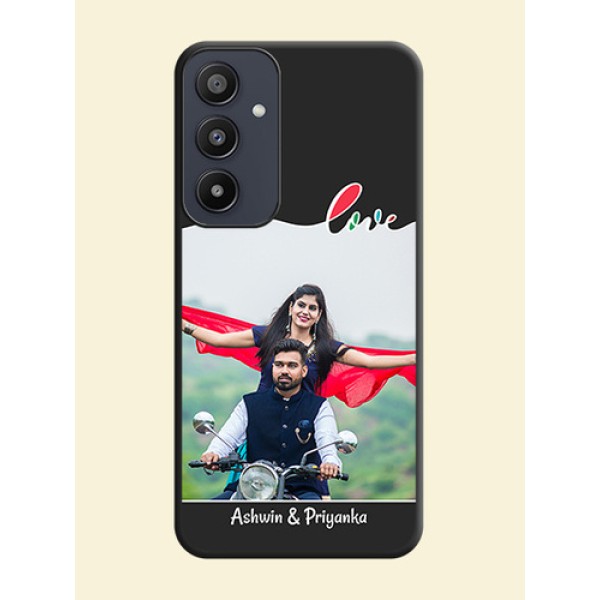 Fall in Love Pattern with Picture - Photo on Space Black Soft Matte Mobile Case - Galaxy A35 5G Fall in Love Pattern with Picture - Photo on Space Black Soft Matte Mobile Case - Galaxy A35 5G