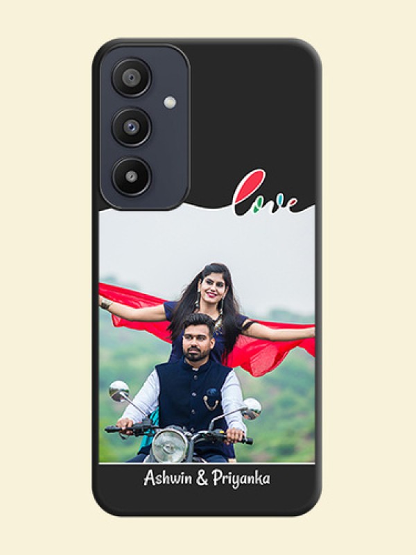 Fall in Love Pattern with Picture - Photo on Space Black Soft Matte Mobile Case - Galaxy A35 5G