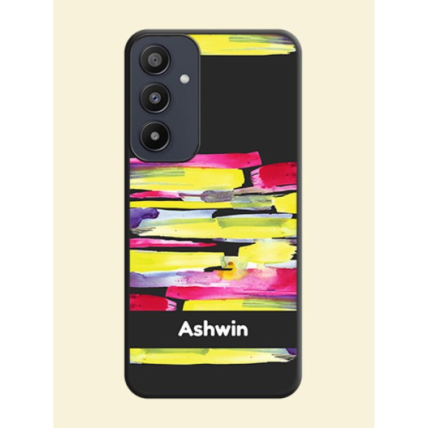 Brush Coloured on Space Black Personalized Soft Matte Phone Covers - Galaxy A35 5G Brush Coloured on Space Black Personalized Soft Matte Phone Covers - Galaxy A35 5G