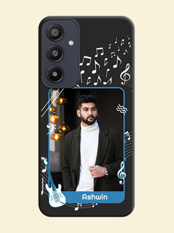 Musical Theme Design with Text - Photo on Space Black Soft Matte Mobile Case - Galaxy A35 5G