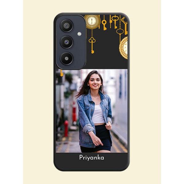 Decorative Design with Text on Space Black Custom Soft Matte Back Cover - Galaxy A35 5G Decorative Design with Text on Space Black Custom Soft Matte Back Cover - Galaxy A35 5G