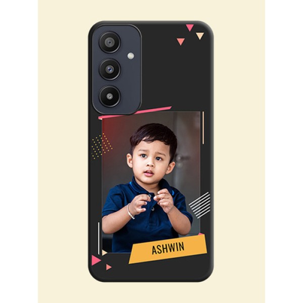 Photo Frame with Triangle Small Dots - Photo on Space Black Soft Matte Back Cover - Galaxy A35 5G Photo Frame with Triangle Small Dots - Photo on Space Black Soft Matte Back Cover - Galaxy A35 5G