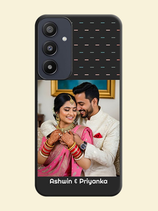 Line Pattern Design with Text on Space Black Custom Soft Matte Phone Back Cover - Galaxy A35 5G
