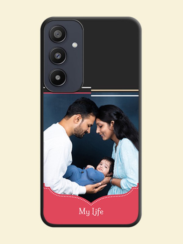 Classic Plain Design with Name - Photo on Space Black Soft Matte Phone Cover - Galaxy A35 5G
