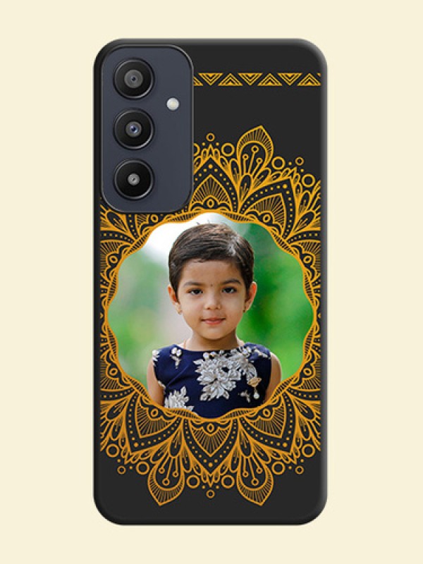 Round Image with Floral Design - Photo on Space Black Soft Matte Mobile Cover - Galaxy A35 5G