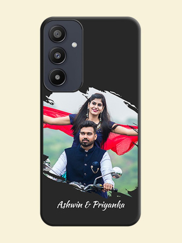 Grunge Brush Strokes - Photo on Space Black Soft Matte Back Cover - Galaxy A35 5G