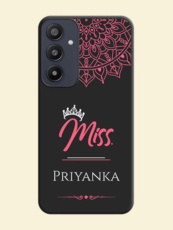 Mrs Name with Floral Design on Space Black Personalized Soft Matte Phone Covers - Galaxy A35 5G