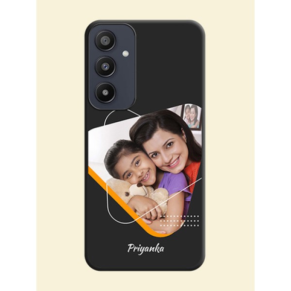 Yellow Triangle - Photo on Space Black Soft Matte Phone Cover - Galaxy A35 5G Yellow Triangle - Photo on Space Black Soft Matte Phone Cover - Galaxy A35 5G