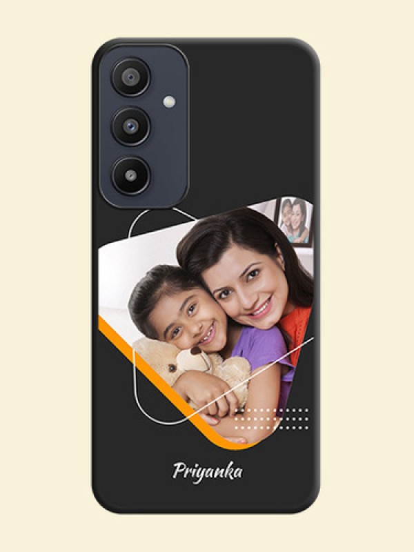 Yellow Triangle - Photo on Space Black Soft Matte Phone Cover - Galaxy A35 5G