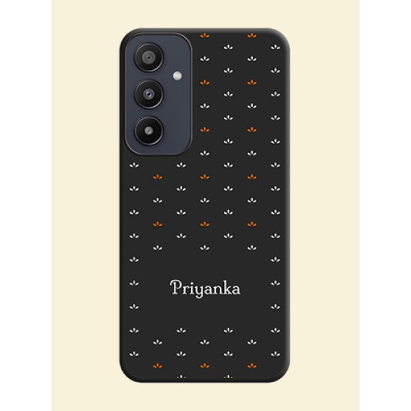 Simple Pattern With Custom Text On Space Black Personalized Soft Matte Phone Covers - Galaxy A35 5G Simple Pattern With Custom Text On Space Black Personalized Soft Matte Phone Covers - Galaxy A35 5G