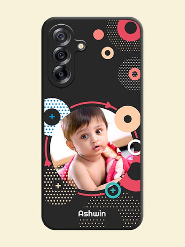 Multicoloured Round Image On Space Black Custom Soft Matte Mobile Back Cover - Samsung Galaxy A36 5G