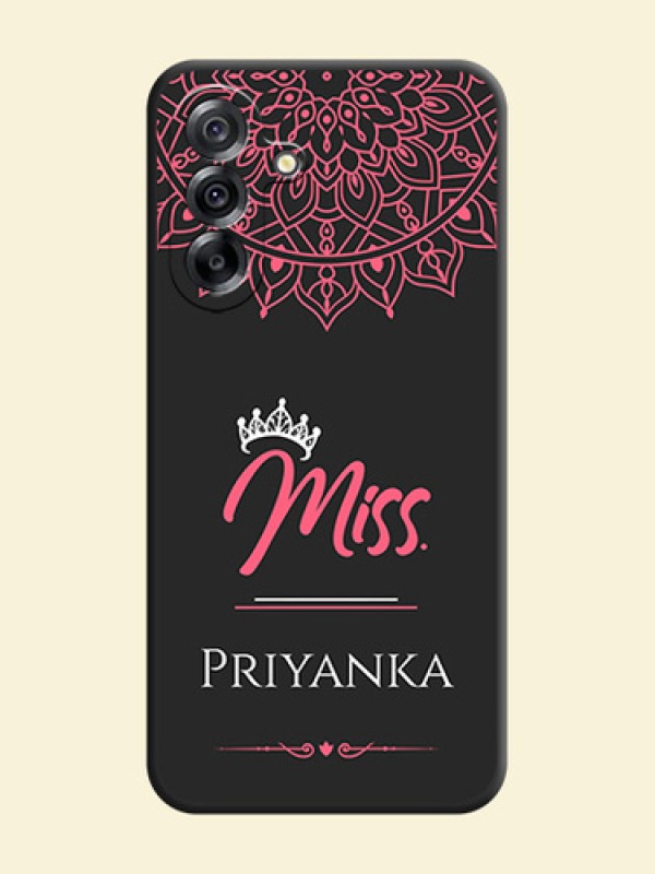 Mrs Name with Floral Design On Space Black Custom Soft Matte Mobile Back Cover - Samsung Galaxy A36 5G
